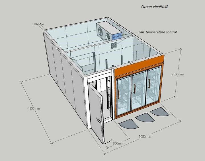 Back Loading Glass Door Walk in Chiller Refrigerator Cold Room